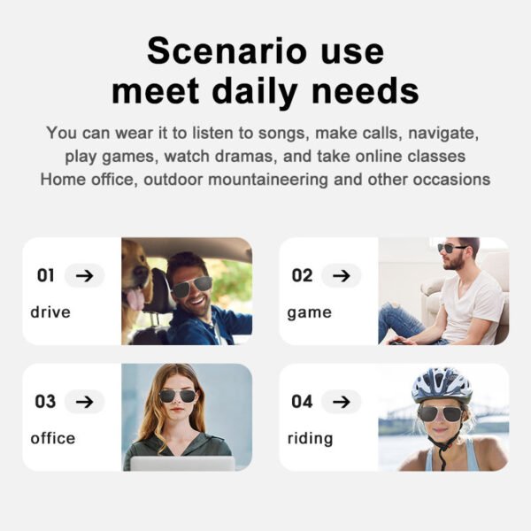 H070dbaa4896e484c91017cb803d722f5o-1.jpg_960x960q80-1.jpg Wireless Smart Glasses Audio Wifi Bluetooth Waterproof Headphones Control Phone Camera Sunglasses Smart Eyewear