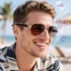 H52937445b14c4b14b1e669fdabdf17f7k.jpg_960x960q80.jpg Smart Glasses Bt5.4 Ai Translation Hands-free Calling Music Anti-blue Light Life Waterproof 50mah+50mah 1080p Smart Sunglasses