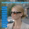 Windproof Smart Glasses For Driving Navigation Ai Audio Open Ear Headphones Bluetooth Calling Uv Protection Women Sunglasses