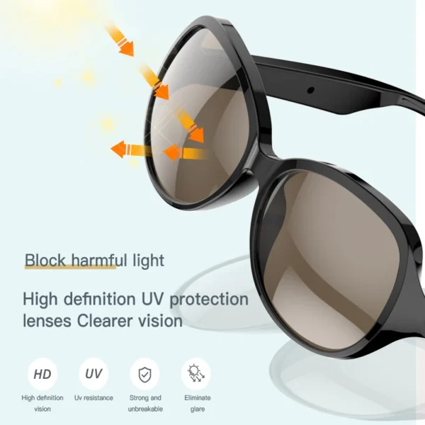 Bluetooth Smart Glasses Wireless Audio Sunglasses Ultraviolet Protection Stereo Call Music For Sports