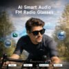 Smart Audio Glasses Bluetooth 5.4 Open Ear Wireless Earbuds Touch Control Hands Free Calling Sports Cycling Sunglasses