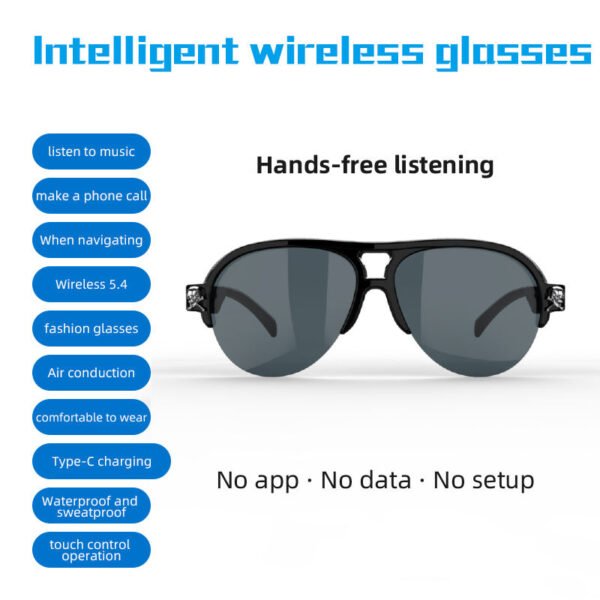Touch Control Wireless Stereo Glasses Ipx4 Waterproof Long Standby Noise Reduction Hands-free Calling Audio Eyewear