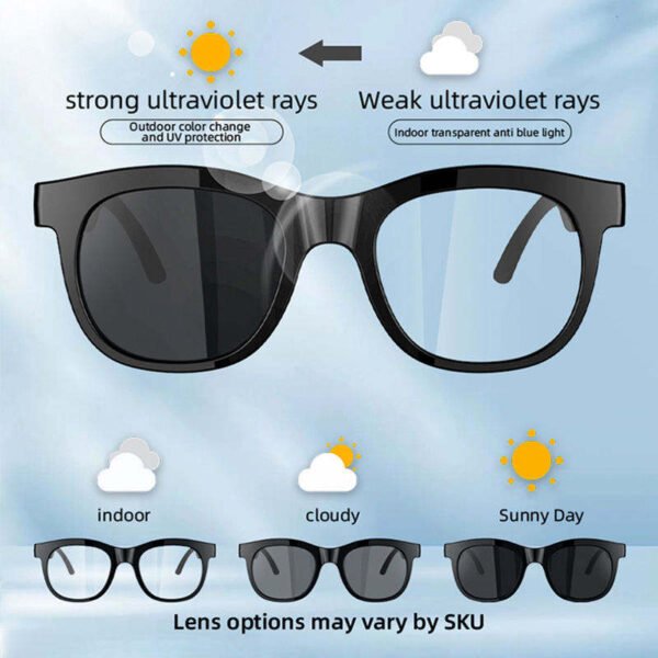 Smart Audio Glasses Bluetooth 5.4 Open Ear Wireless Earbuds Touch Control Hands Free Calling Sports Cycling Sunglasses