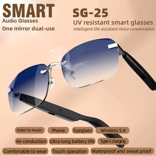 Smart Glasses Wireless Open Ear Music Touch Control Ai Assistant Rechargeable Photo Remote Control Audio Eyewear