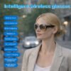 Windproof Smart Glasses For Driving Navigation Ai Audio Open Ear Headphones Bluetooth Calling Uv Protection Women Sunglasses