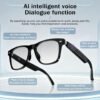 Smart Bluetooth Sunglasses Audio Glasses Music Hands-free Calls Blue Light Filtering Lenses Ai Voice Control Eyewear