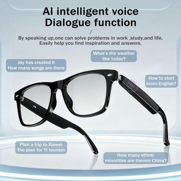 Smart Bluetooth Sunglasses Audio Glasses Music Hands-free Calls Blue Light Filtering Lenses Ai Voice Control Eyewear