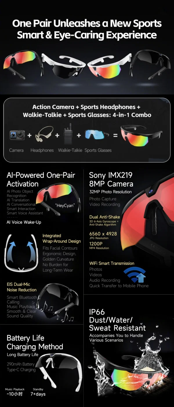Hca7f22b6c5a6464da27dabd93e0fbfd3O.webp Ai Translation Smart Glasses With 8mp Camera Bluetooth Calling Noise Reduction Ip66 Waterproof Video Recording Sunglasses