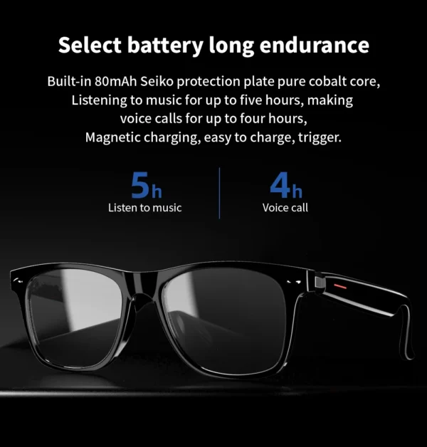 Ai Translation Smart Glasses Multi-functional Touch Control Ip65 Waterproof 100mah Battery Audio Eyewear
