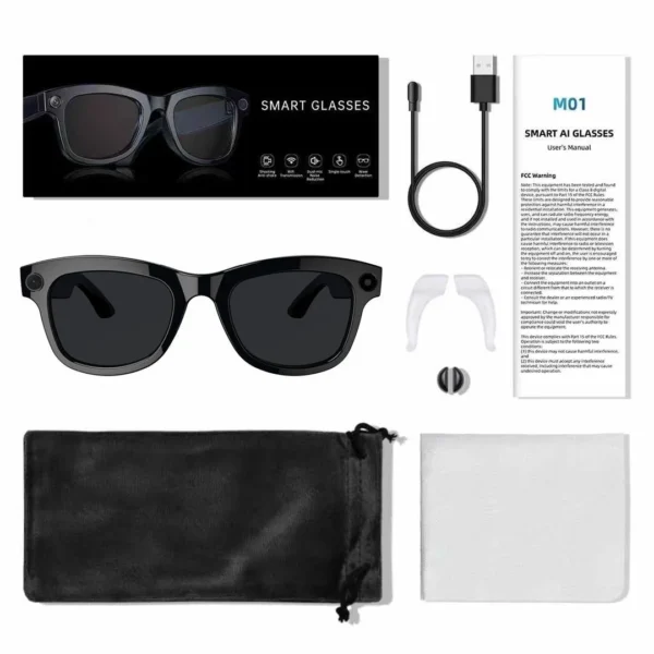 Audio Sunglasses M01pro High Tech 8 Megapixel Hd Camera Wearable Smart Eyeglasses Ai Multi Language Translator