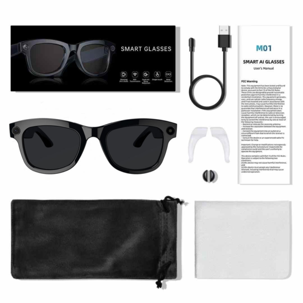 Audio Sunglasses M01pro High Tech 8 Megapixel Hd Camera Wearable Smart Eyeglasses Ai Multi Language Translator