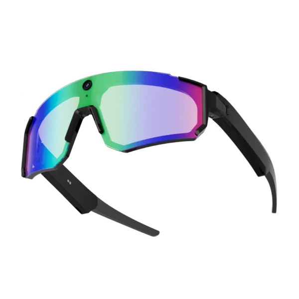 Ai Smart Camera Glasses 1200p Video Recording Anti Blue Light Ipx6 Waterproof Bluetooth Audio Voice Assistant Magnetic Charging
